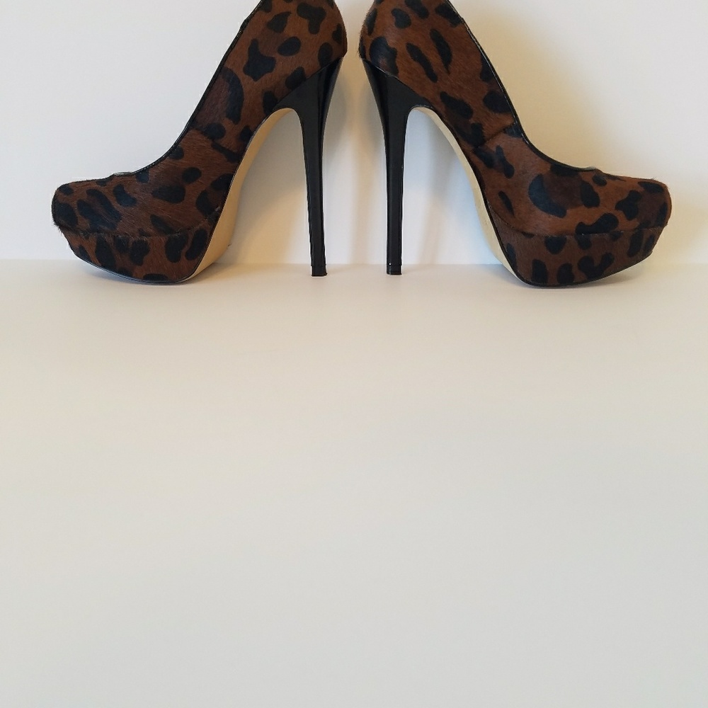 Bakers platform heel/faux leopard fur - Picture 7 of 8